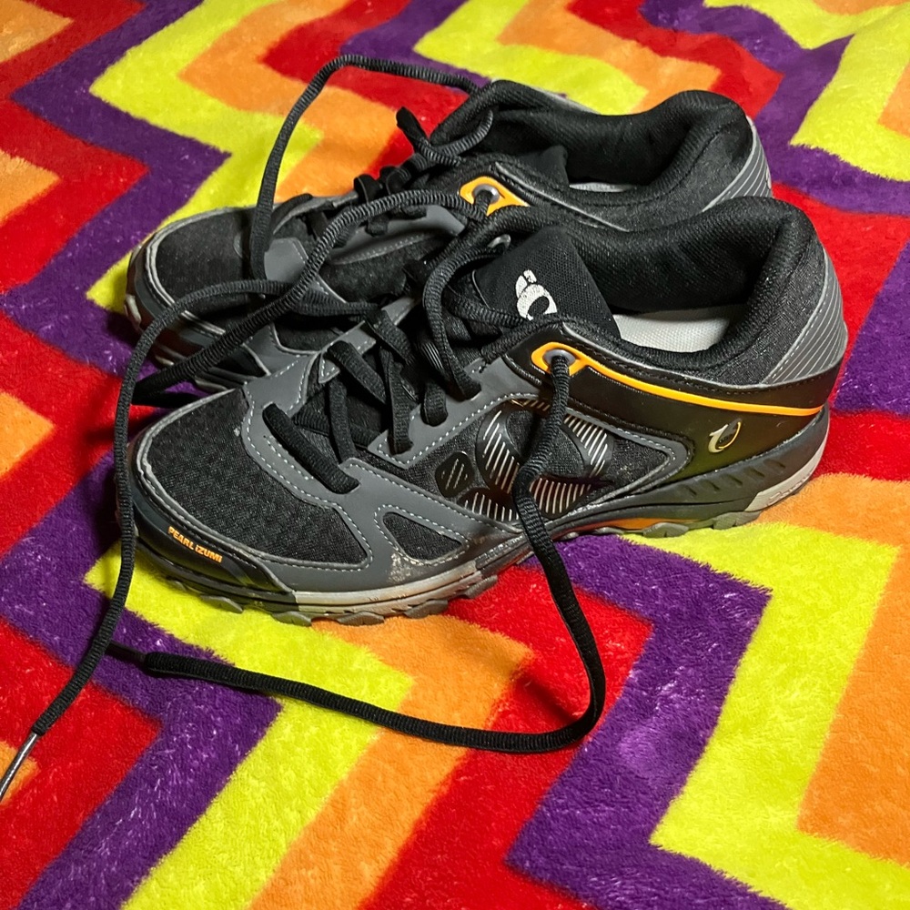 Pearl Izumi Mens X-Alp Seek V Black Grey Orange Bike Clip-In Shoes EUR 46 US 7.5 - Picture 4 of 9